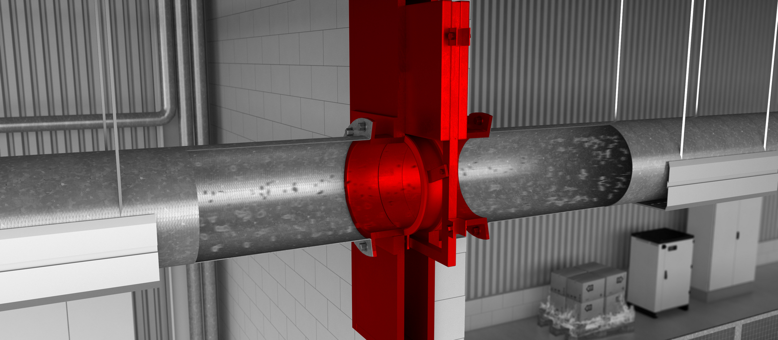 Fire protection in buildings with rail-bound intralogistics